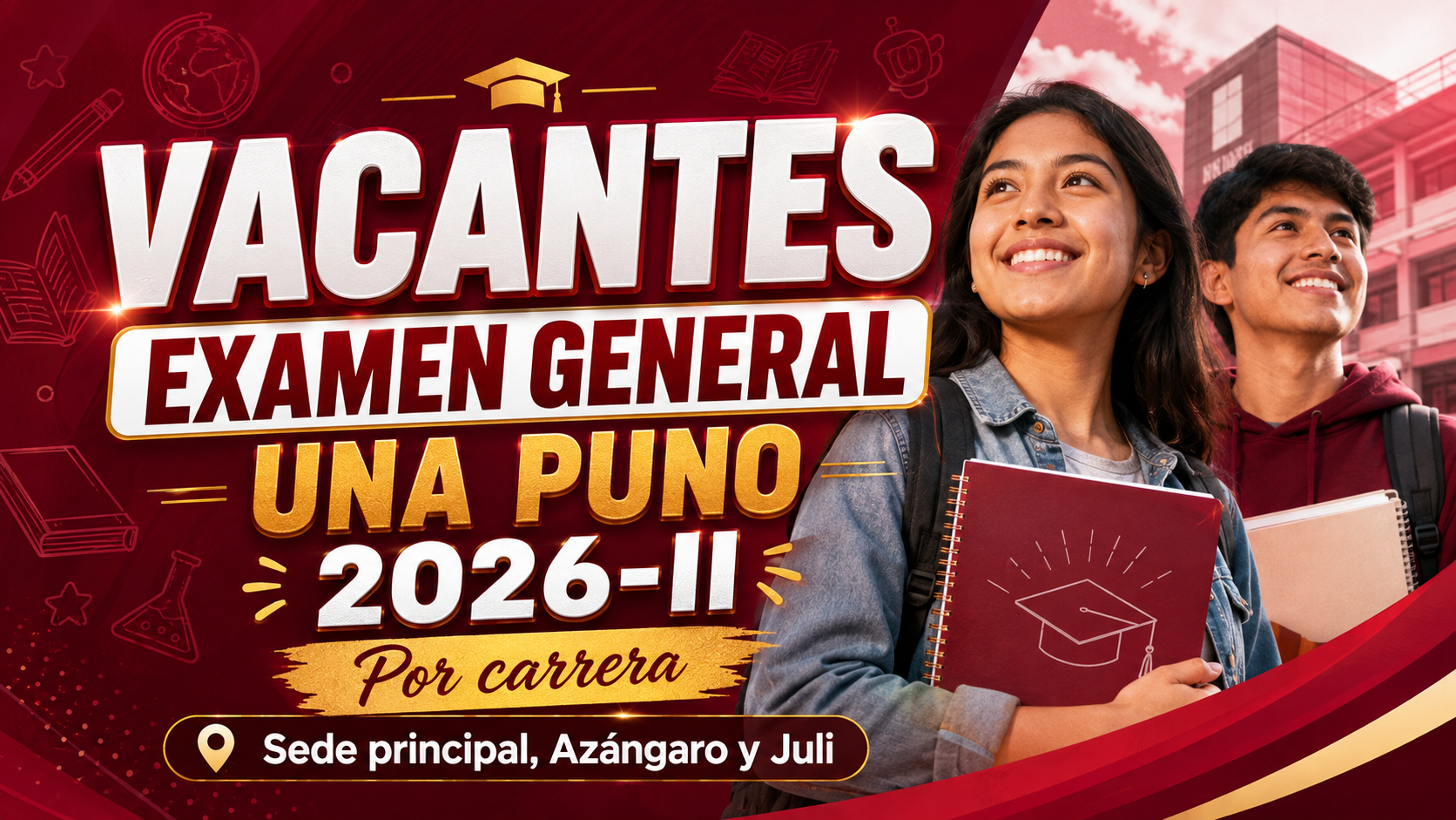 Vacantes UNA Puno 2026-II por carrera: Examen General